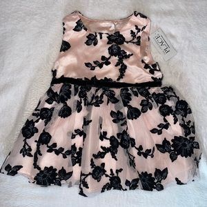 The Children's Place Pink & Black Floral Dress